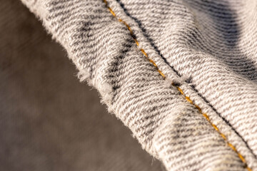 close up of jean fabric