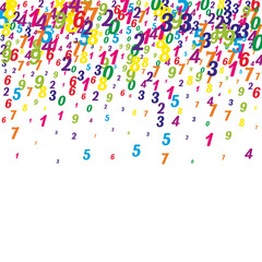 Falling colorful numbers. Math study concept with