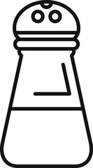 Simple line drawing of a half full salt shaker with lid, ready to season food