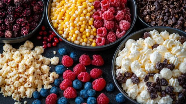 Video A table topped with various dishes, ideal for food styling or advertising