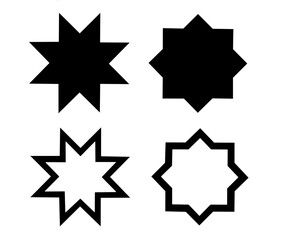 Islamic star pattern sillhouette vector,moslem star design image,star moslem sillhouette stock, moslem star pattern sillhouette illustration 