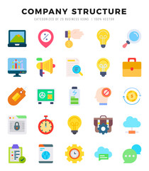 icons set. Company Structure for web. app. vector illustration.
