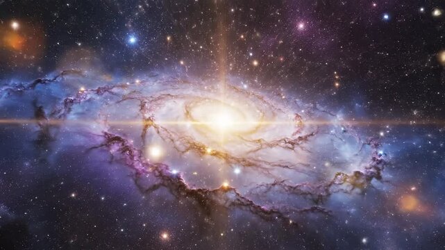 Cosmic nebula illuminated with vibrant colors and stellar energy