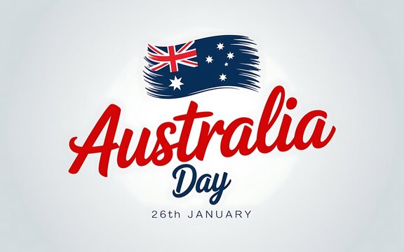 Happy australia day celebration with flag and date