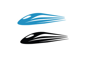High speed bullet train logo icon, Modern transportation vector