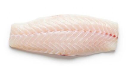 Premium Raw White Fish Fillet Close-up on White Background full of nutrition 