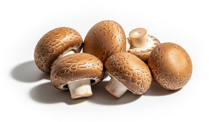 Fresh Brown Cremini Mushrooms: Whole Edible Fungi Close-up healthy lifestyle 