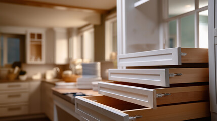 Preparing kitchen space for installation of custom new cabinet features faceless home improvement setup defocused modern kitchen interior background renovation preparation phase