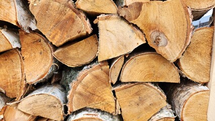 stack of firewood, cut of wood, firewood
