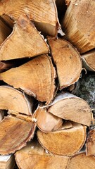 stack of firewood, cut of wood, firewood