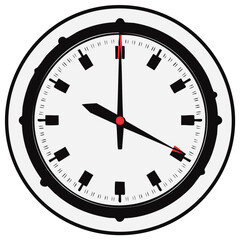 Simple Black and White Analog Clock Icon Displaying Time Management and Urgency