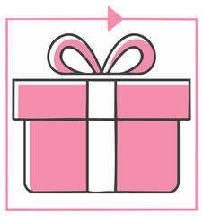 Simple pink gift box with white ribbon and bow perfect for holiday seasons celebrations anniversaries