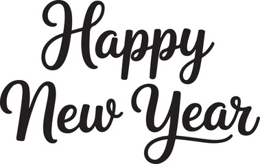 2026 Happy New Year lettering design, Typography Design Celebration, Cheerful, New Year Card.one line  vector illustration  with out background