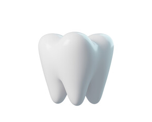 Healthy 3d White Tooth. Decorative design elements collection, healthy and with caries teeth, braces, orthodontics. 3D Render
