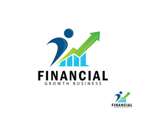 finance logo creative design concept growth business arrow success innovation trading