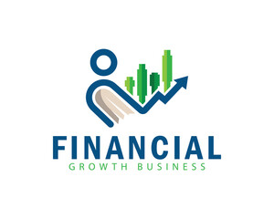 finance logo creative design concept growth business education book