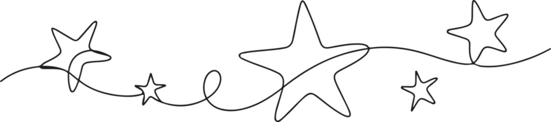 hand draw doodle stars illustration in continuous line arts style vector.one line  vector illustration  with out background