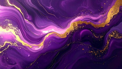 Luxury deep purple background with bold gold streaks and subtle soft pink highlights, abstract high-end design