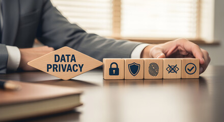 Ensure data privacy with security protocols and compliance, perfect for illustrating digital safety and ethical business practices in the modern age