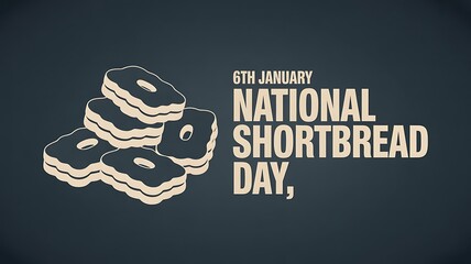 National shortbread day celebration with delicious cookies and text