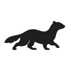 🐾 Minimalist Black and White Weasel or Ferret Silhouette
