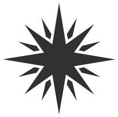 Sleek geometric starburst shape symbolizing energy and direction with sharp points