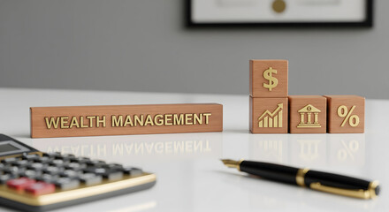 Grow your wealth with professional management strategies, showing financial growth, dollar signs, and percentages for retirement and investment planning solutions