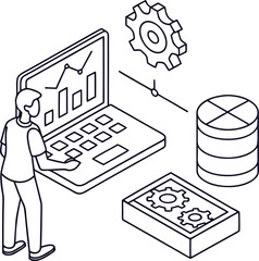 Data Science and AI Vector Illustration