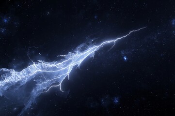 Cosmic electric discharge illuminates the vast darkness of deep space with ethereal blue hues