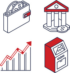 Finance and Banking Icons Vector Set