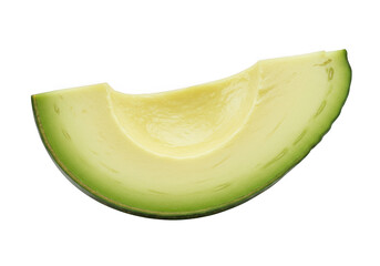 Slice of ripe avocado isolated on transparent background