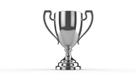 Shining silver trophy symbolizes winning achievements and championship success, perfect for celebrating victories, awards, and top performance in sports or business