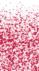 Red hearts scattered on white background.