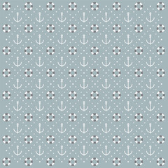 seamless anchor and float tire pattern vector. ship element vector pattern. For template, wallpaper, leaflet background and poster.