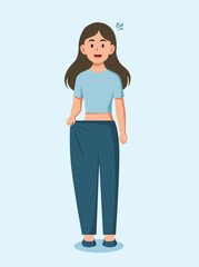 slim woman diet success illustration