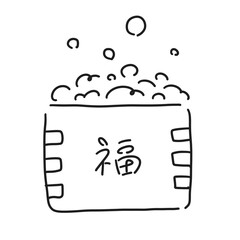 Masu Box with Beans – Setsubun Illustration