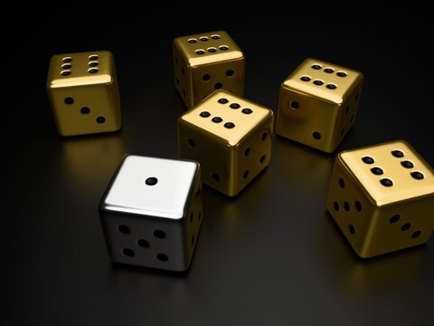 dice on black background