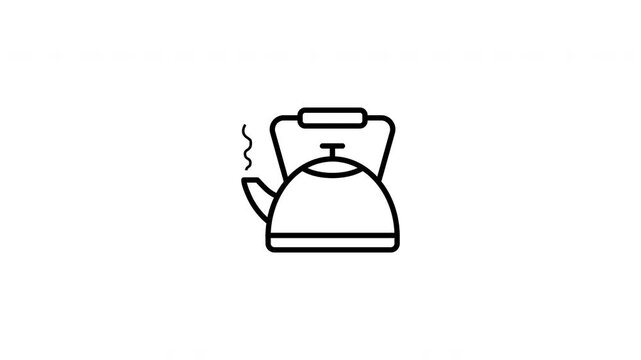The kettle is sitting on a white background. c, with the focus on the kettle itself. animation icon video