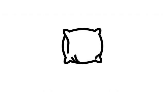 Pillow is shown in a white background. animation icon video Transparent background 4k.