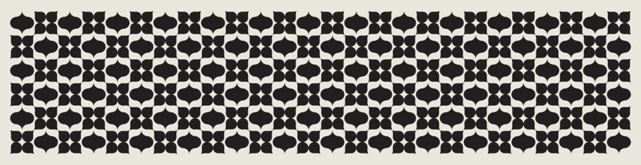 Flower shapes pattern vector background in black and white shades for wall décor, textiles, interior design, banners and more.
