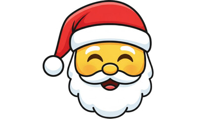 Joyful Santa Claus Face Emoji Illustration - Christmas Character
