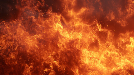 Dynamic Fire Flames on Black Background