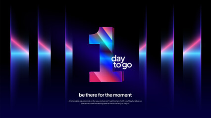 One Days to Go - Futuristic Neon Countdown Background with Modern Gradient Lighting