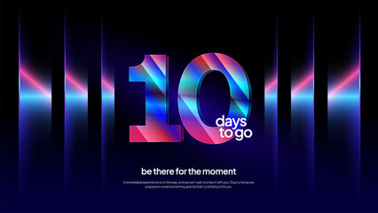 Ten Days to Go - Neon Gradient Futuristic Countdown Background for Events and Promos