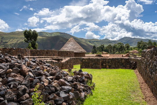 Traditional Thatched-Roof Hut at the Archaeological Site of Raqchi