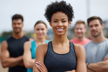 Active lifestyle, multi-ethnic friends exercising together in the park