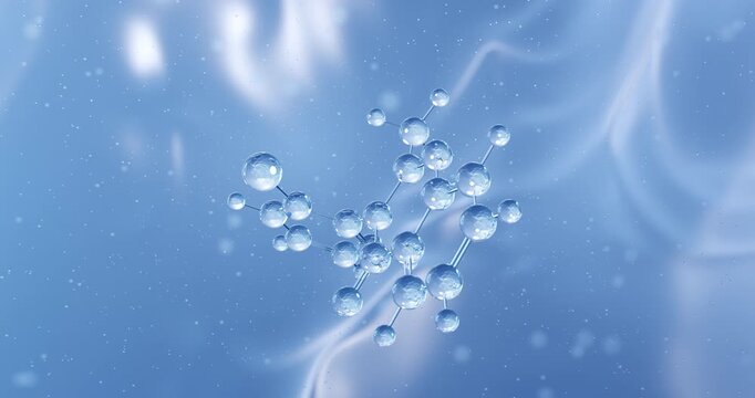 Mecloqualone rotating molecular structure, 3d model of sedative hypnotic
