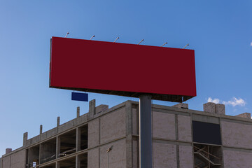 Large white billboards for outdoor advertising along the roads
