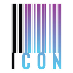 Barcode icon gradient typography t-shirt design modern minimal aesthetic graphic art