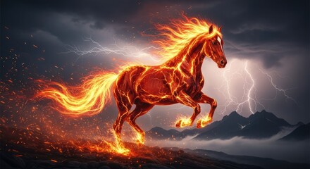 Red Fire Horse Galloping, 2026 Chinese Zodiac